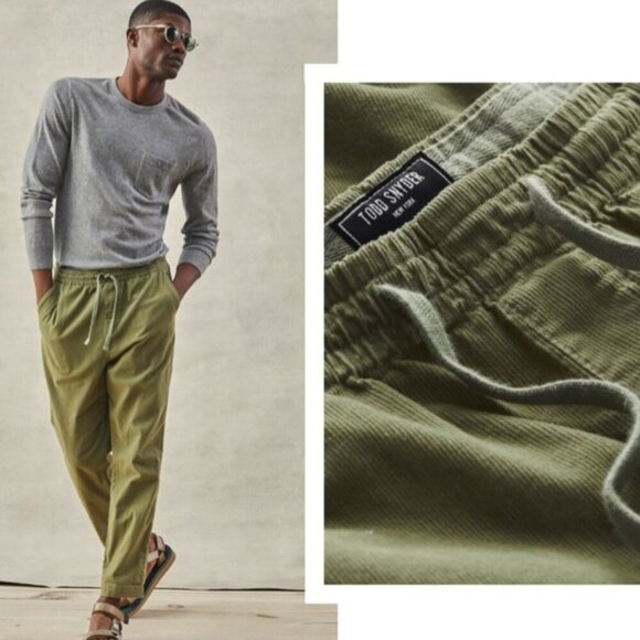 TODD SNYDER (Grey) Off-Duty Drawstring Corduroy Weekend Pant - Picture 1 of 9
